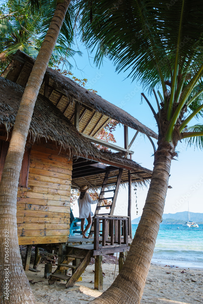 Koh Wai Island Trat Thailand near Koh Chang with a wooden bamboo hut bungalow on the beach Koh Wai Island Trat Thailand near Koh Chang with a wooden bamboo hut bungalow on the beach