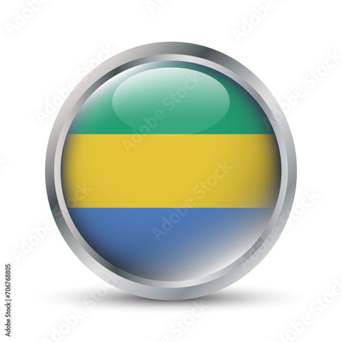 Gabon Flag 3D Badge Illustration Free Download Gabon Flag 3D Badge Illustration - GFXLoad