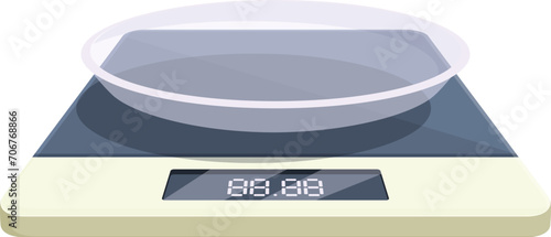Cooking tool scales icon cartoon vector. Domestic equipment. Dial equal