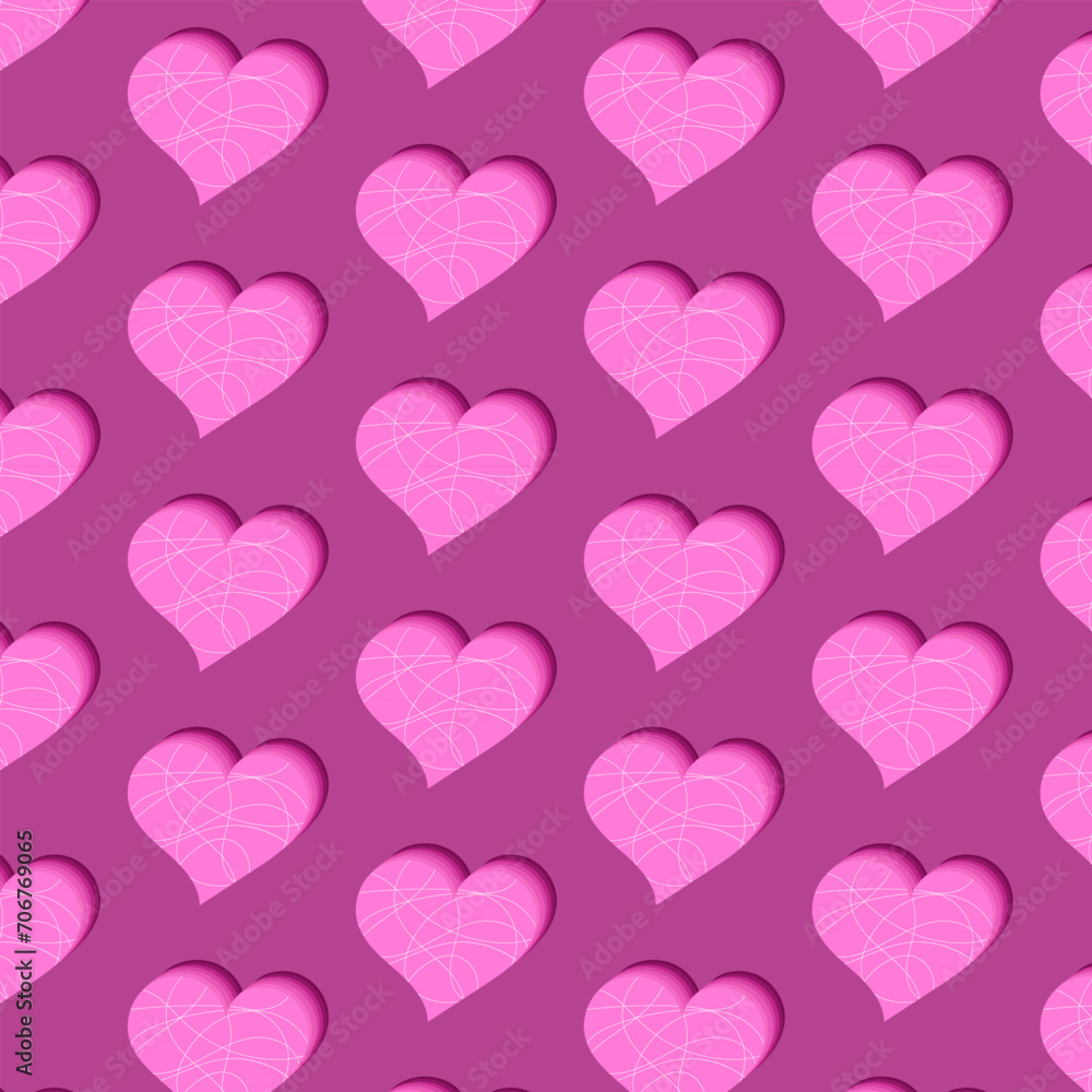 Pattern of hearts for Valentine's day. Vector illustration