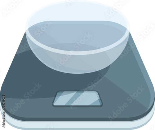 Spoon digital kitchen scales icon cartoon vector. Tool comparison. Equal space