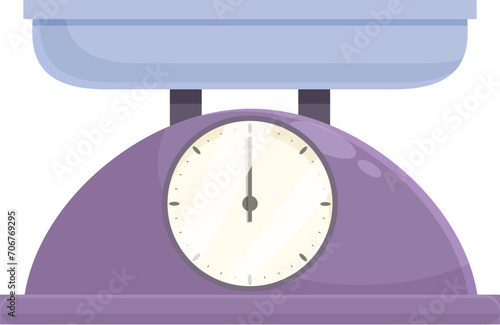 Domestic scales icon cartoon vector. Pan sugar bakery. Electronic sugar dial