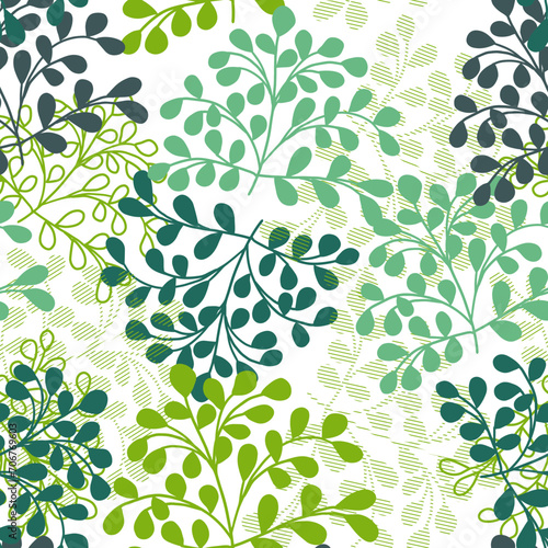 Verdant Veins Green Leafy Serenade Vector Pattern