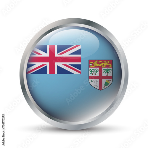 Fiji Flag 3D Badge Illustration