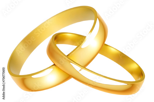 Two gold wedding rings Vector