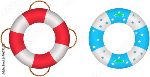 Life-saving tube and water play illustration