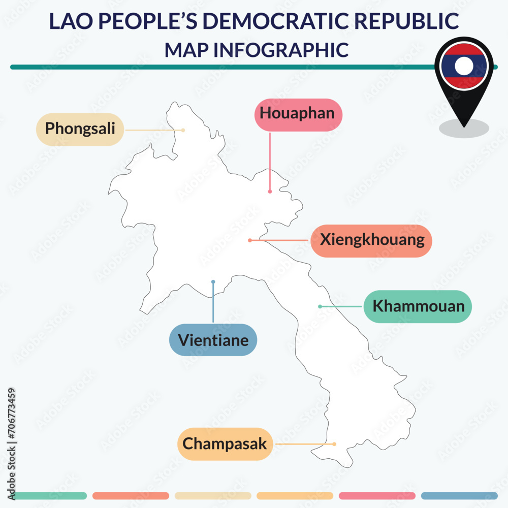 Fototapeta premium Infographic of Laos map. Infographic map