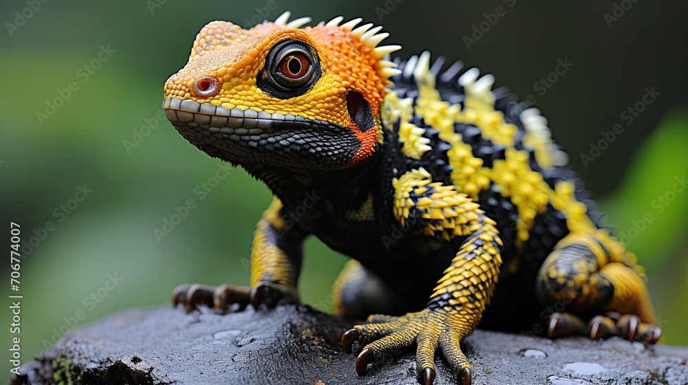 Obraz premium Colorful Frilled Lizard in Natural Habitat