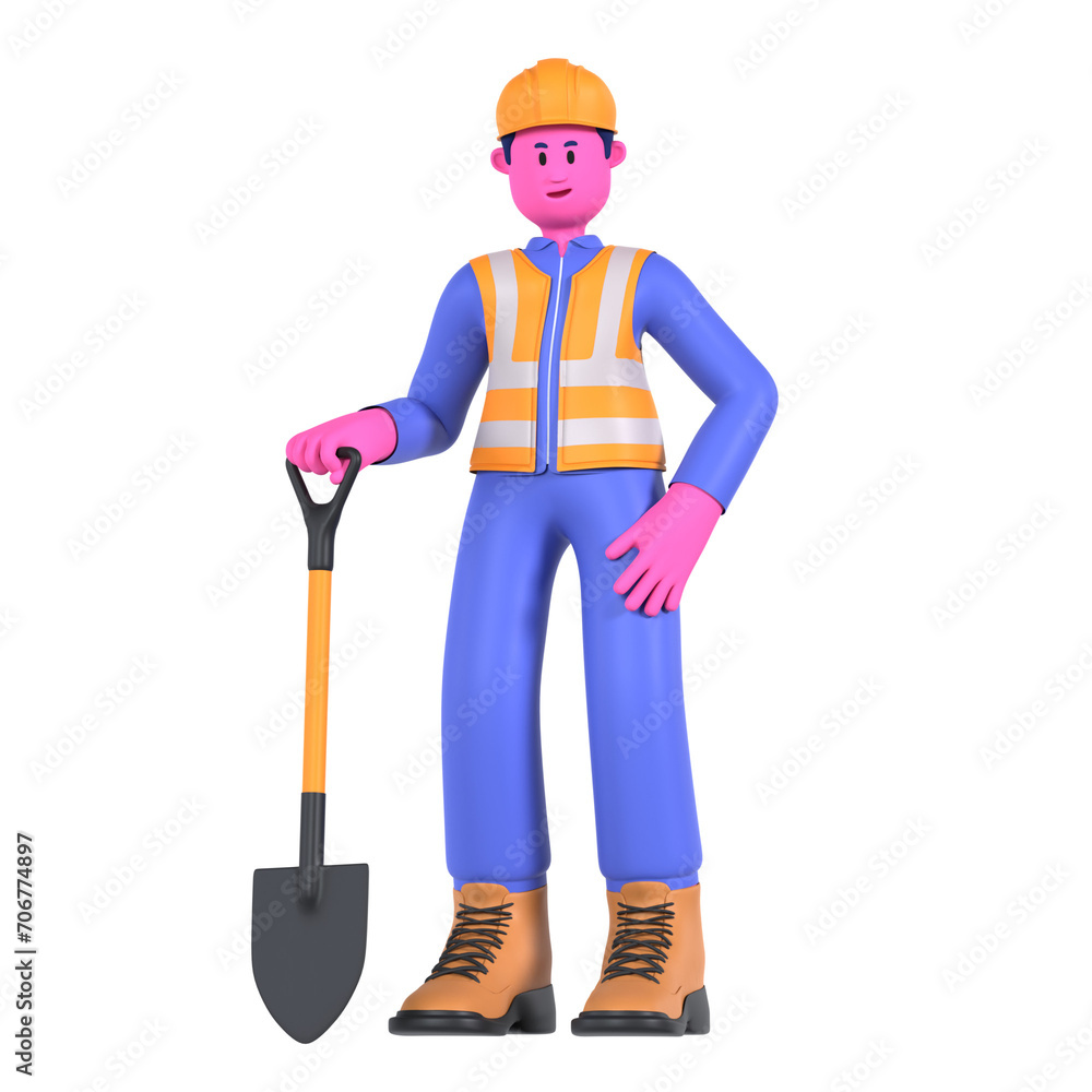 Male Shovel Worker Construction Industry Male Shovel Worker Construction Industry