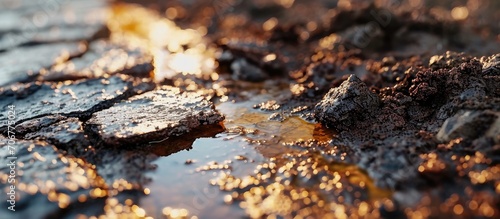 Oil pollution on the ground...