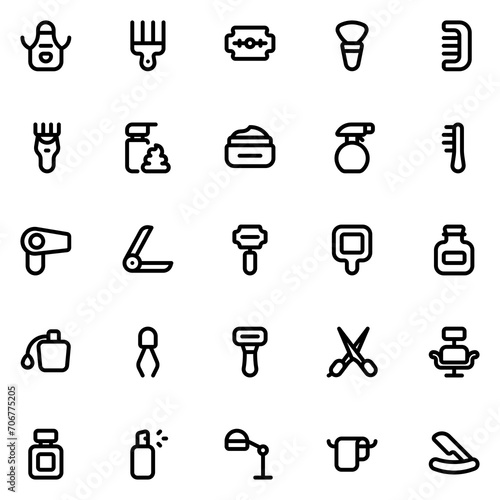 Barber Line Icon Sheet