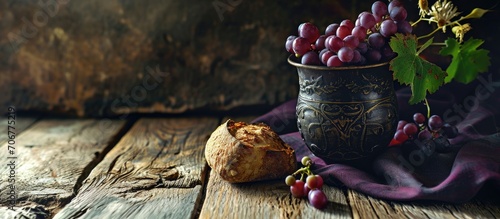 Sacred wine chalice with gr...