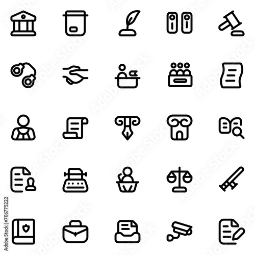 Lawyer Line Icon Sheet