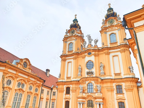 Austria Melk Benedictine Abbey along Rhine river and Danube river  © NKM