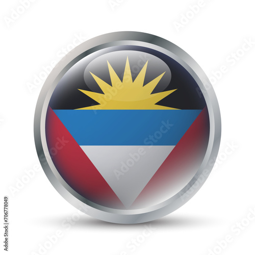 Free Download Antigua and Barbuda Flag 3D Badge Illustration - GFXLoad