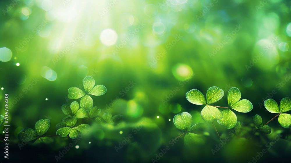 Forest filled with shamrocks background for St. Patrick's Day Forest filled with shamrocks background for St. Patrick's Day