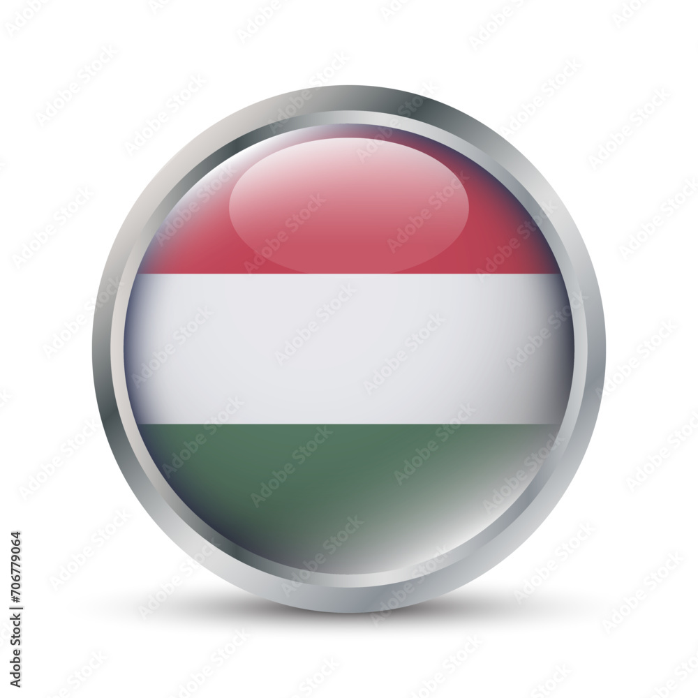 Hungary Flag 3D Badge Illustration Hungary Flag 3D Badge Illustration