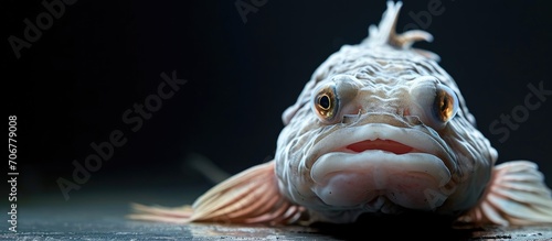 Photo of a Blobfish World s ugliest fish. with copy space image. Place for adding text or design