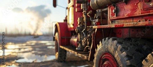 Rear of a fire truck with i...