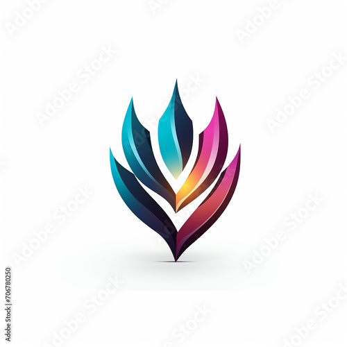 Colorful lightning logo, electric energy on white background