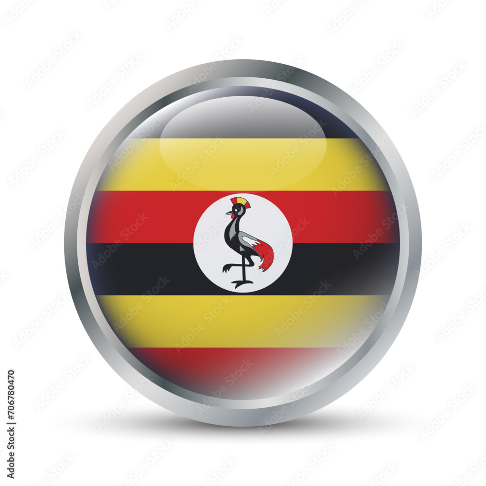 Fototapeta premium Uganda Flag 3D Badge Illustration