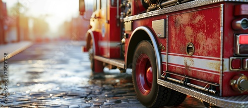 Rear of a fire truck with i...
