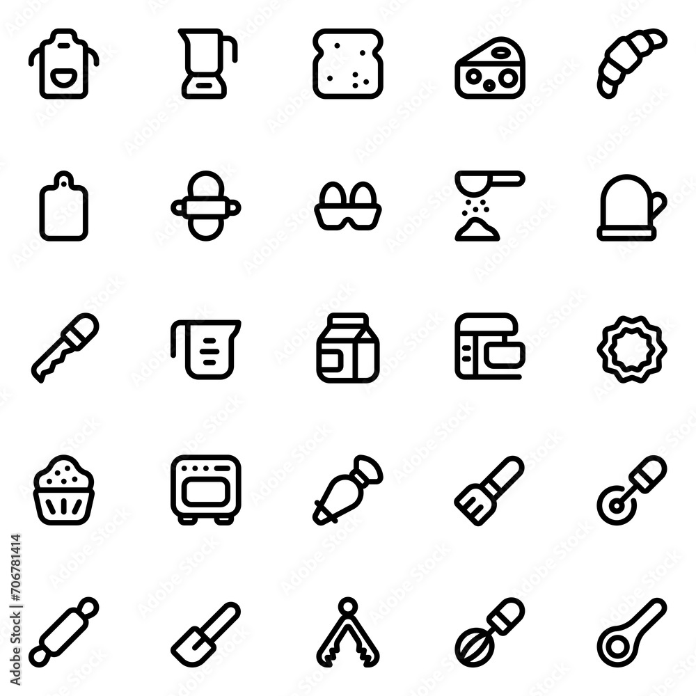 Baker Line Icon Sheet Baker Line Icon Sheet