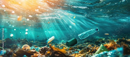 Plastic ocean underwater po...