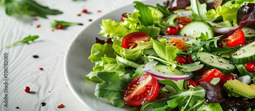 salad mix with avocado and ...