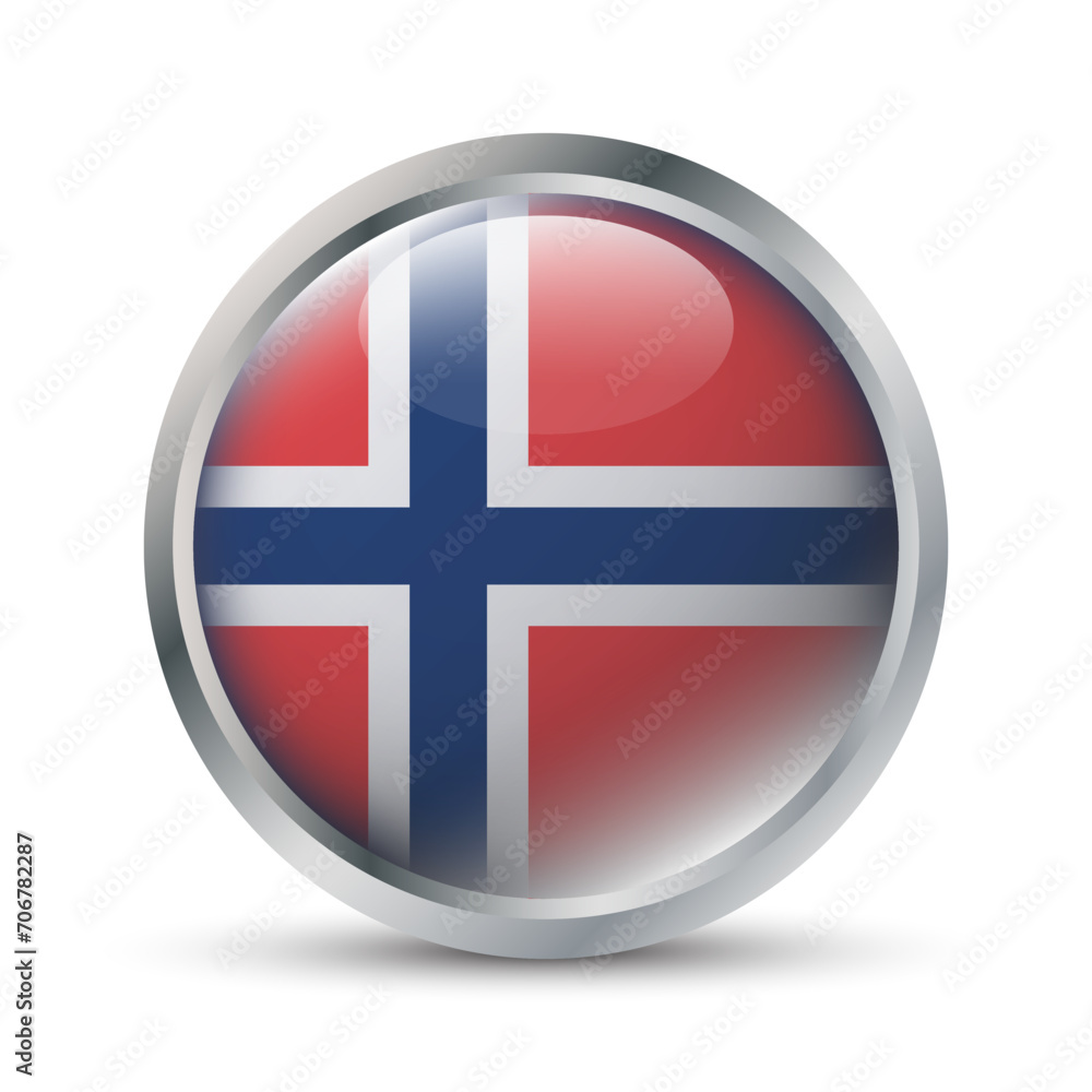 Norway Flag 3D Badge Illustration Norway Flag 3D Badge Illustration