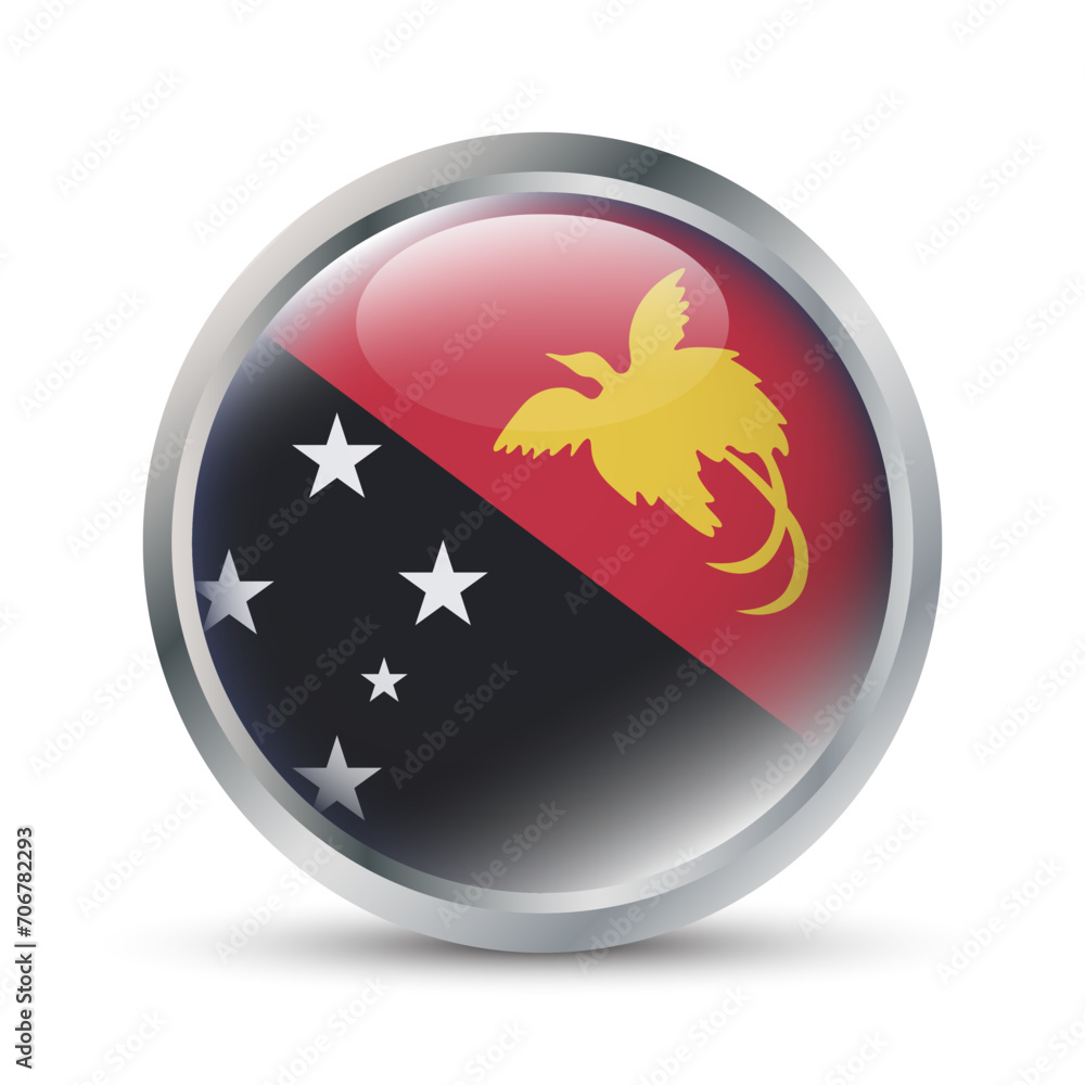 Papua New Guinea Flag 3D Badge Illustration Papua New Guinea Flag 3D Badge Illustration