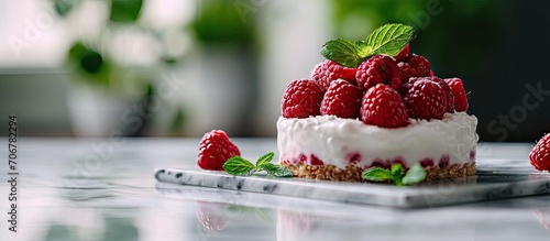 Raspberry ice cream dessert...