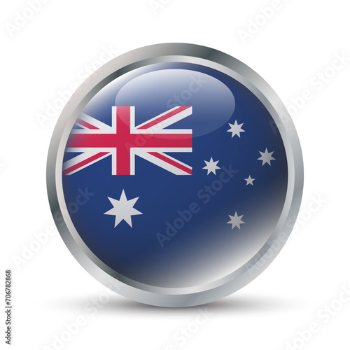 Australia Flag 3D Badge Illustration