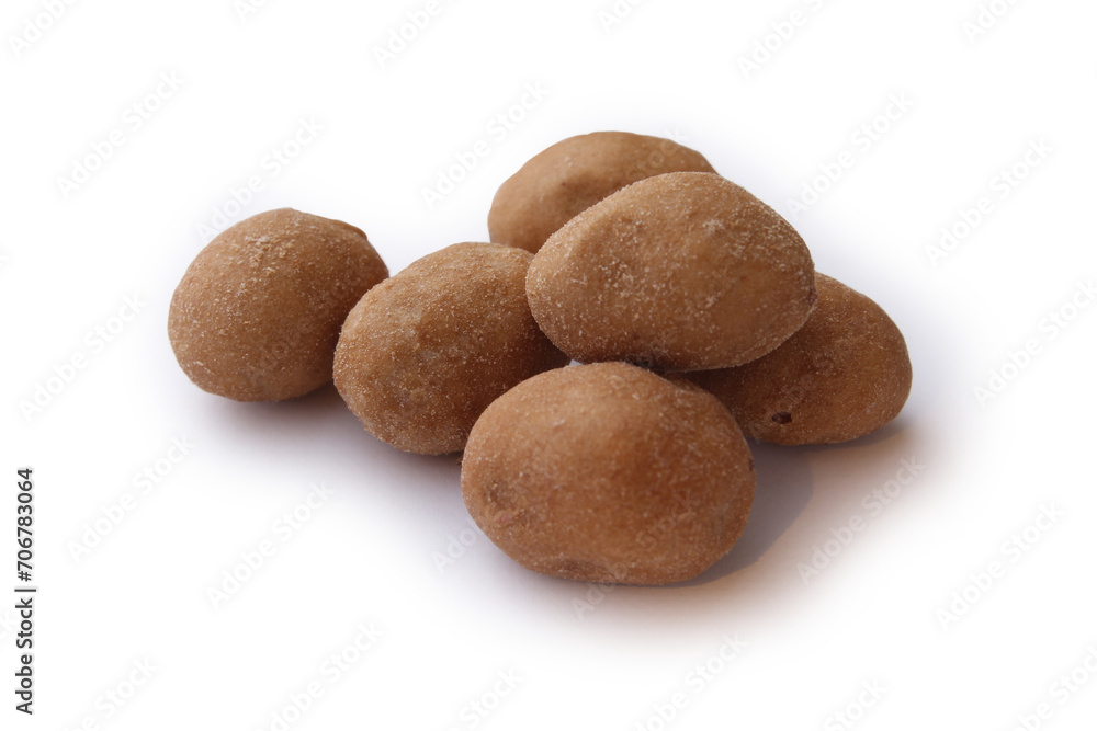 Delicious salted peanuts isolated on white background. Delicious salted peanuts isolated on white background.