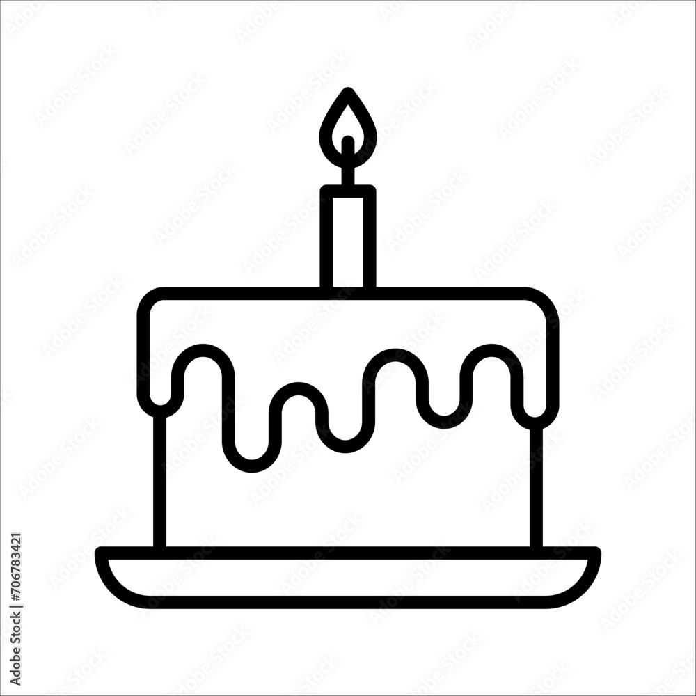 Cake flat vector icon. Birthday flat vector icon Cake flat vector icon. Birthday flat vector icon