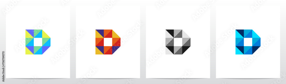 Square Triangle Geometric Colorful Mosaic Letter Logo Design D Square Triangle Geometric Colorful Mosaic Letter Logo Design D