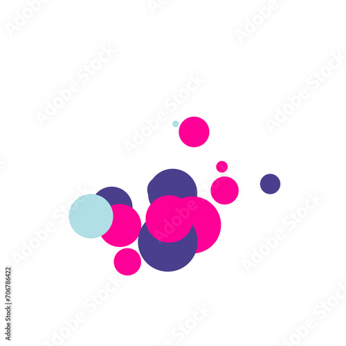 An abstract transparent bubble shape neon circles pattern design element.