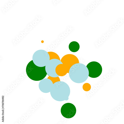 An abstract transparent bubble shape neon circles pattern design element.