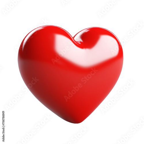 3d red heart isolated on transparent background. Happy Valentine s day. PNG