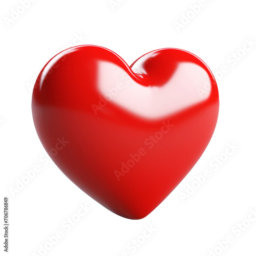 3d red heart isolated on transparent background. Happy Valentine's day. PNG