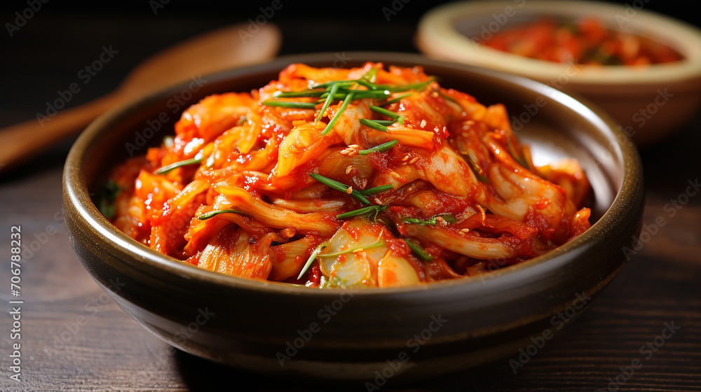kimchi on a bowl. the kimchi that a korean pickle is delicious kimchi on a bowl. the kimchi that a korean pickle is delicious