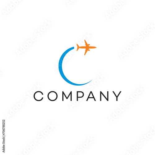 Sky Letter C airplane travel tours Logo design, nature, people, technology, engineering, automotive, political. education, abstract, sports, animal. adventure. food, round, green, typography, 