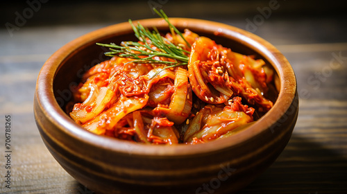 kimchi on a bowl. the kimchi that a korean pickle is delicious