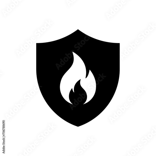 Shield with fire icon