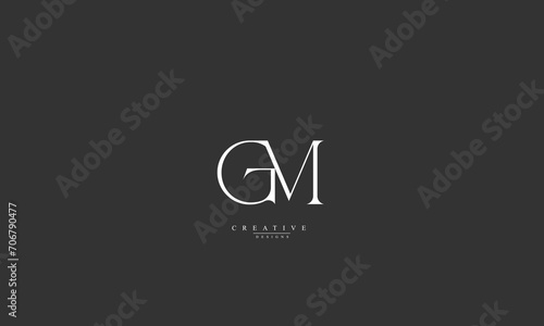 Alphabet letters Initials Monogram logo GM MG G M