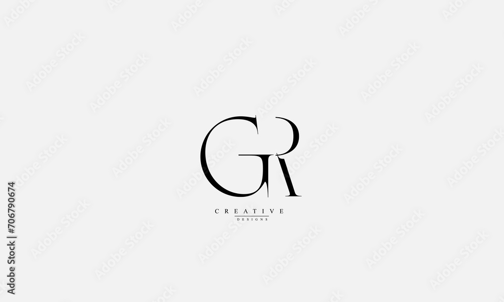 Alphabet letters Initials Monogram logo GR RG G R Alphabet letters Initials Monogram logo GR RG G R