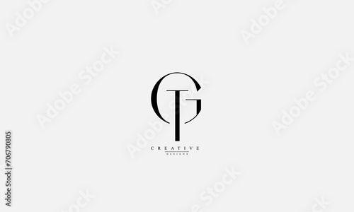 Alphabet letters Initials Monogram logo GT TG G T