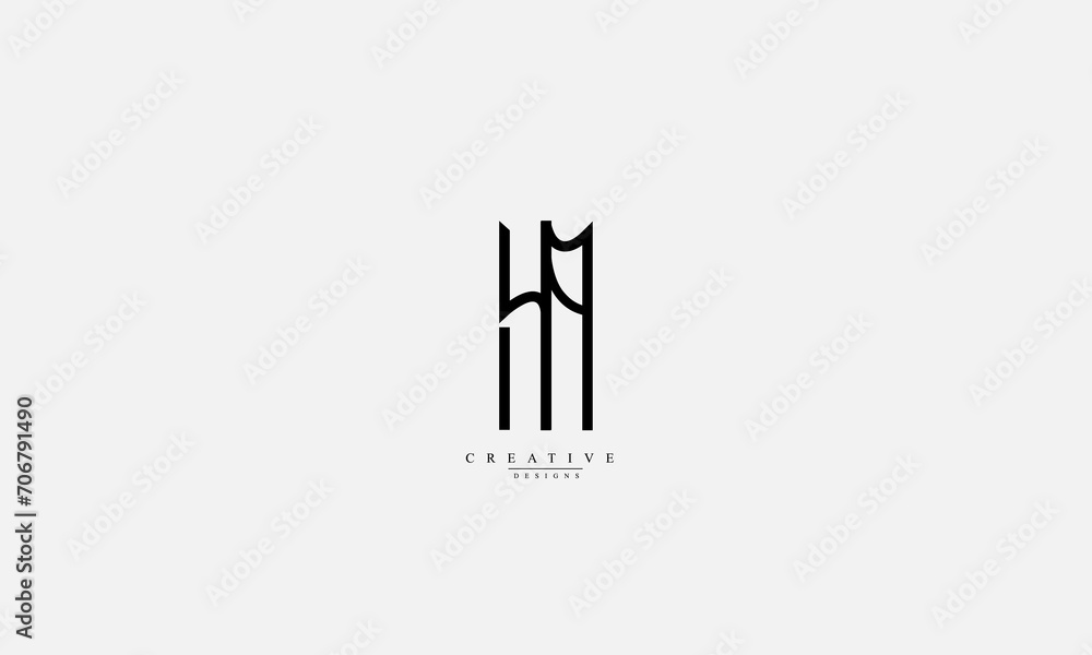 Alphabet letters Initials Monogram logo HA AH H A Alphabet letters Initials Monogram logo HA AH H A