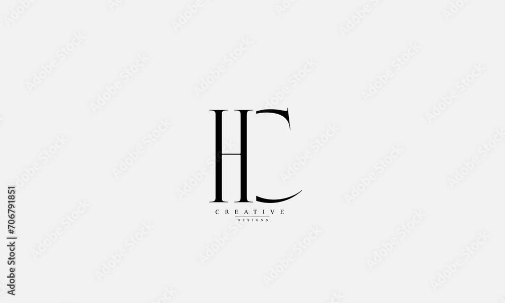 Alphabet letters Initials Monogram logo HC CH H C