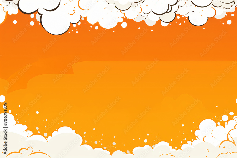 Orange and white color flat comic style background